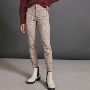 Anthropologie Pilcro Flocked High Rise Denim Leggings sz 25